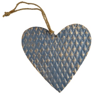 Nouveautés : Cœur en métal à suspendre, finition peinte, design en métal massif pour arbre de Noël à suspendre - Product Image 1