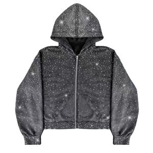 <b>Mens</b> Bling Rhinestone Hoodie Crystal Embellished <b>Pullover</b> Hooded Sweatshirt Shiny Fashion Streetwear Casual Winter Everyday - Product Image 1
