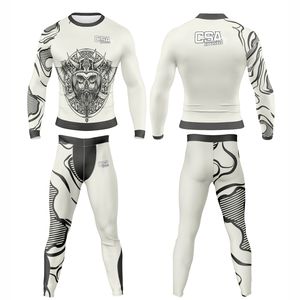 Traje de Compresión para Hombre con Diseño Elegante y Estampado por Sublimación, Tela Transpirable de Excelente Calidad, Conjunto de Rashguard de Manga Larga para MMA - Product Image 1