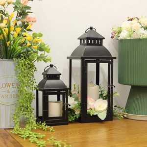 Rustic Iron <b>Metal</b> <b>Lantern</b> for Candle Antique Finish Hanging Lamp for Wedding Balcony Garden Table Centerpiece Decoration - Product Image 6