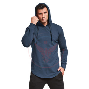 Premium Quality Winter Casual Men's Plus Size <b>Longline</b> <b>Hoodies</b> Polyester/Cotton Fleece Pocket - Product Image 6