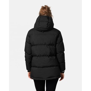 Manteau d'hiver long noir matelassé à capuche pour femme, veste chaude et épaisse en duvet synthétique pour femme - Product Image 4