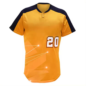 Camiseta de Béisbol para Hombre, Naranja y Azul Marino, Manga Corta, Impresión Sublimada, Absorbe la Humedad, Número 20, Cierre con Botones Frontales - Product Image 3
