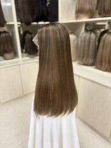 Perruques en cheveux humains vierges en gros, perruques frontales en dentelle suisse HD, bonnet transparent respirant, aspect naturel sans colle - Product Image 3