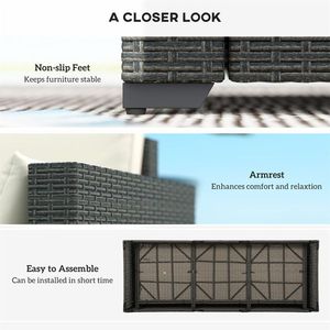 Divano da Giardino a Tre Posti in Rattan per Spazi Esterni - Product Image 5