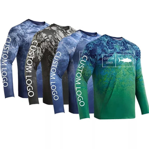 Camisa de pesca unisex antibacteriana con logo personalizado, manga larga, protección UV UPF 50, secado rápido, poliéster y spandex, camisa de pesca personalizada. - Product Image 1