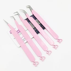 Nouveau style pince à épiler vison durable en acier inoxydable fond coeur extension de cils pince à épiler pointe pointue avec logo personnalisé offre - Product Image 3