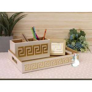 Velora Wooden Single Tier Handmade Classic Storage Organizer Kitchen & <b>Bed</b> <b>Tray</b> Beverage & Food Container Home Use - Product Image 3