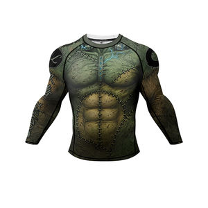 Ensemble de maillot de compression et short d'entraînement pour homme avec logo personnalisé, imprimé 3D monstre Frankenstein, pour MMA et BJJ - Product Image 5