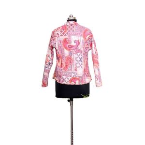 ชุดกิโมโนผ้าฝ้ายถักสำหรับผู้หญิงสไตล์อินเดียระบายอากาศสั้นผ้าฝ้ายถักลายสก็อตติดกระดุมทำด้วยมือ - Product Image 3