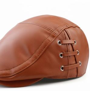 Premium Genuine Cowhide Leather Flat Cap – Vintage Ivy Driving <b>Hat</b> for Men - Product Image 4