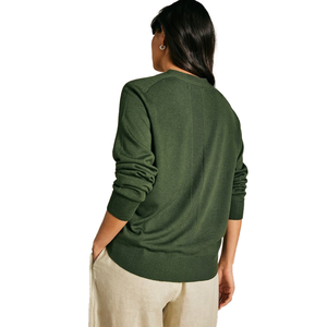 Cárdigan de Punto Verde para Mujer, Cuello en V, Manga Larga, Botones al Frente, Color Sólido, Estilo Minimalista, Casual, para Todas las Temporadas - Product Image 2