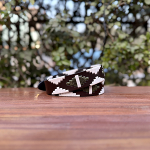 เข็มขัดหนังควายแบบมีสายเคลือบเงา หัวเข็มขัดโลหะผสมสังกะสี งานแฮนด์เมด คุณภาพพรีเมียม ความกว้าง 35 มม. ทนทาน - Product Image 2