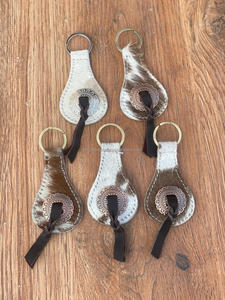 พวงกุญแจหนังวัวแท้ใหม่สไตล์ตะวันตกขายดีพวงกุญแจหรูหราทำจากหนังวัวแท้ - Product Image 4