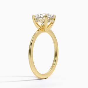 Anillo de Compromiso Aimee Solitaire con Moissanita y Halo Oculto, Chapado en Oro de 14K sobre Plata 925, Certificado GRA - Product Image 2