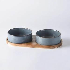 Cuenco de cerámica para agua de mascotas, para perros y gatos, con amplia apertura, base pesada, diseño resistente a derrames, interior liso, fácil limpieza, duradero - Product Image 3