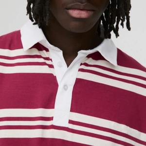 Chemises de rugby à manches longues rayées personnalisées, broderie de logo de haute qualité, deux tons de couleur, tailles plus grandes, vêtements pour hommes, sweat-shirts de rugby - Product Image 4