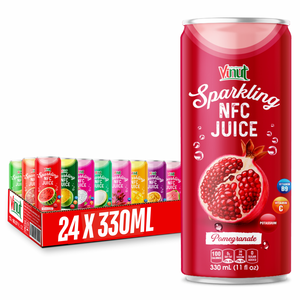 Granada brillante OEM ODM Etiqueta Privada fabricante de bebidas formulación personalizada FÁBRICA DE Vietnam 330ml lata de aluminio 24 por caja - Product Image 1