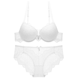 Hot Selling Women <b>Sexy</b> Lace Padded Push-Up Underwire <b>Bra</b> Removable Pads Seamless Bikini Panty Floral Embroidery Breathable - Product Image 5