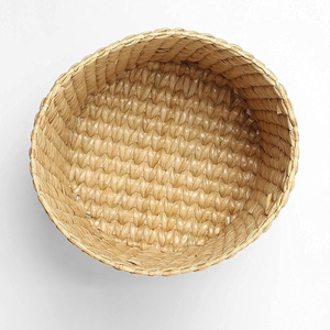 Shiny Finished Round <b>Basket</b> Handmade Woven Rattan Fruit Serving <b>Basket</b> Tabletop Decoration Kitchen Ware Home Office Decoration - Product Image 4