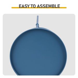 Navy Blue 2-Tier <b>Round</b> Metal Patio <b>Table</b> <b>Small</b> Indoor Outdoor <b>Coffee</b> Side End <b>Table</b> - Product Image 1