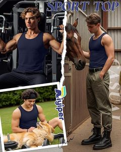 Camiseta sin mangas de algodón premium para hombre, camiseta de gimnasio sin mangas, camiseta de entrenamiento con logo personalizado, ropa deportiva para hombre - Product Image 4