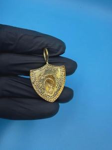 Pendentif en argent 925 style Hip Hop Las Vegas Raiders, personnalisé, serti de moissanite, motif bouclier de rappeur - Product Image 4