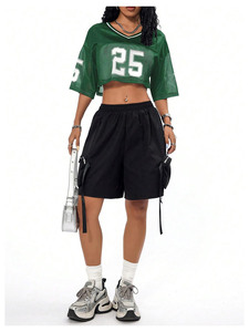 Girls Short Sleeve T-Shirt Cute Football Jersey Top 100% Polyester Breathable Mesh Quick Dry Rate Custom - Product Image 4