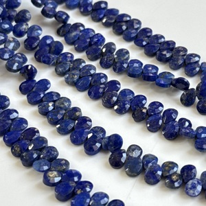 Perles de lapis-lazuli naturel facettées en forme de poire, 5x7 mm, haute qualité, pierres précieuses en lapis-lazuli en vrac pour la création de bijoux - Product Image 2