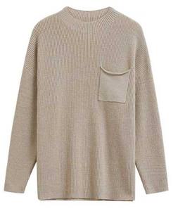 Suéter Holgado y Transpirable con Cuello Redondo para Mujer, Jersey de Punto Ecológico, Suéter Otoñal Transpirable para Damas Modernas - Product Image 1