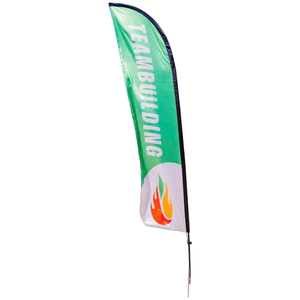 Drapeau publicitaire extérieur personnalisé en polyester imprimé numériquement avec mât en aluminium (simple/double face) - Product Image 5