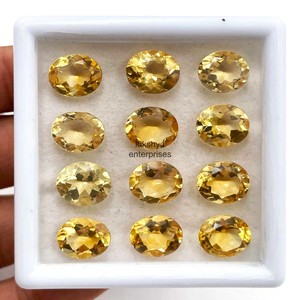 Piedra preciosa de citrino natural de 8 mm y 10 mm, corte ovalado facetado, piedra suelta para la fabricación de joyas, citrino calibrado, precio al por mayor. - Product Image 1