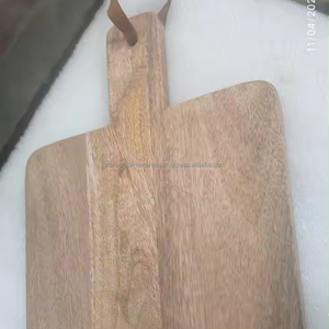 Tablas de cortar de madera con mango de Acacia para cortar verduras y carne, superficie para picar, tabla de madera maciza, tabla artesanal, cocina rústica - Product Image 1