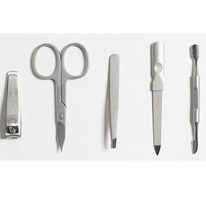Top Quality Manicure Kit Stainless Steel 5 Pieces <b>Nail</b> Scissors Clipper Pushers File And Tweezers <b>Set</b> For Professional Use - Product Image 1