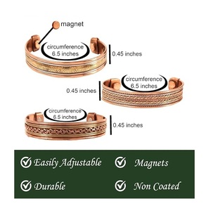 OEM Custom Handmade Copper Bangle Set 3 Designs Tri-Tone <b>Rope</b> & Layered Metal Therapy <b>Bracelets</b> in Gift Packaging Metal Crafts - Product Image 4