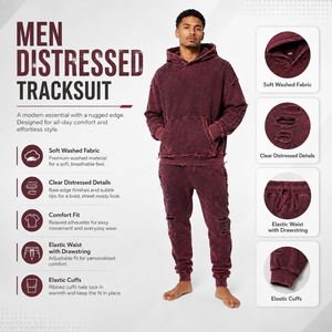 Conjunto Deportivo Moderno para Hombre con Detalles Desgastados, Tela Suave y Corte Cómodo para un Estilo Urbano Informal - Product Image 6