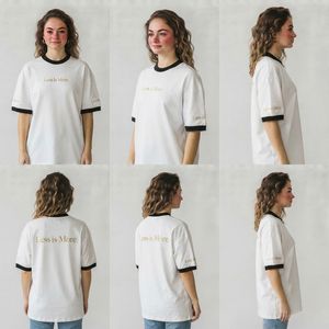 T-shirt à col haut brodé pour femme, manches courtes, coupe ample, décontracté, confortable, personnalisable - Product Image 5