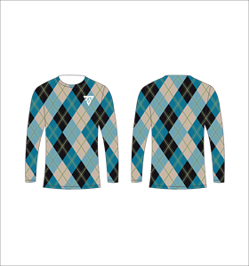 เสื้อยืดแขนยาวลายพรางสีขาวดำสำหรับผู้ชาย ลายตารางอาร์ไกล์ คอกลม เสื้อยืดลำลอง สตรีทแวร์ เสื้อสำหรับออกกำลังกาย - Product Image 2