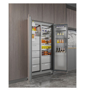 Réfrigérateur Électrique Inverter à Refroidissement par Air, Sans Givre, en Acier Inoxydable Intégré, pour Usage Domestique et Hôtelier, Vente Directe - Product Image 1