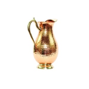 Carafe en Cuivre Vintage de Qualité Supérieure 1700ml pour Service d'Eau, Pot à Boire, Pichet, Bénéfices Ayurvédiques pour la Santé - Product Image 1