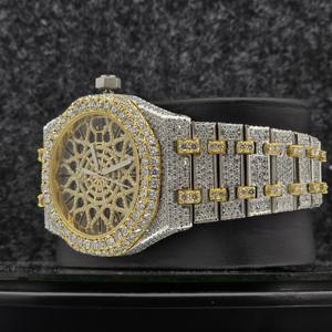 Reloj de Lujo Premium para Hombre, Automático, con Diamantes Moissanite Blancos Redondos, Analógico, Hecho a Mano, Cristal de Zafiro VVS1, Esfera Negra - Product Image 2