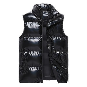 Gilet d'hiver en duvet d'excellente qualité, sans manches, thermique, en duvet tissé pour homme, avec capuche amovible, chaud, grande taille - Product Image 1