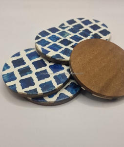 Posavasos de té de diseño de lujo hecho a mano con incrustaciones de hueso al por mayor seguro para uso doméstico indio alfombrillas y almohadillas artesanales - Product Image 3