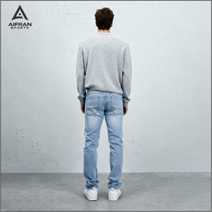 Aifran Jeans de Mezclilla para Hombre de Alta Calidad, Corte Ajustado, Elásticos, Azules y Negros, Precio de Fábrica al por Mayor - Product Image 3