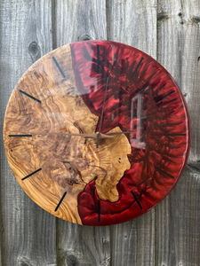 Horloge murale en résine époxy artisanale de qualité supérieure avec cadre en bois, affichage moderne de luxe à aiguilles pour la décoration intérieure du salon - Product Image 3