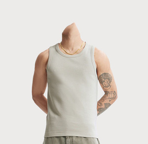 Mens Ribbed Gym Tank <b>Top</b> <b>Tight</b> <b>Fitting</b> Sleeveless Vest 95% Cotton 5% Spandex Muscle Shirt Custom Logo Fitness Workout Tank <b>Top</b> - Product Image 4