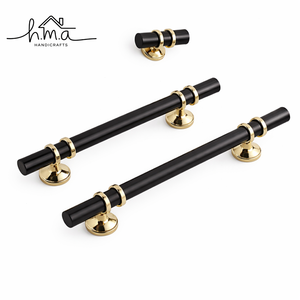 Solid <b>Brass</b> Handles Knitted Ribbed Bedroom Wardrobes Kitchen Cabinet Long Pulls Bronze T-bar Drawers <b>Knobs</b> Door Hardware - Product Image 6