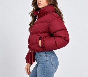 Chaqueta de Invierno Unisex, Estilo Bomber, con Forro Polar, Cuello Alto, Logotipo Frontal, para Exteriores, Casual, Tallas EU/US, Fabricación OEM - Product Image 1