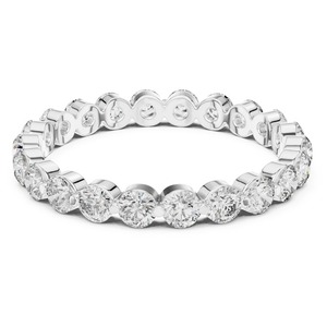 Anillo de Eternidad con Circonitas Redondas Certificadas por IGI, Banda Completa con Piedras Brillantes, Joyería de Lujo para Compromiso, Boda o Fiesta - Product Image 1