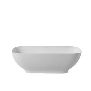 67 \ "di lusso bianco opaco Freestanding solida vasca da bagno con superficie in pietra ingegnerizzata in resina trabocco Pop-up bagno contemporaneo - Product Image 6